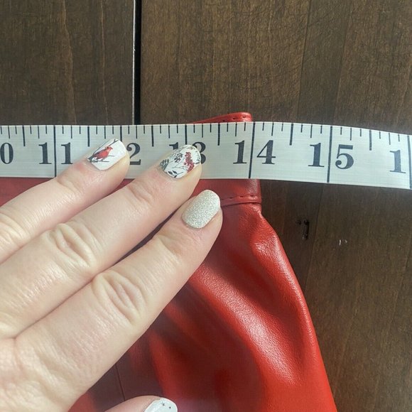 Sexy West Bay Vintage High Waist Red Leather Pencil Skirt 10-12 - Picture 8 of 10